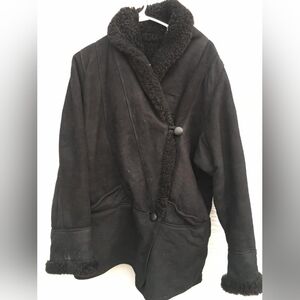 Vintage Us Sheepskin International LTD Made in USA 100% size medium Black Shearl